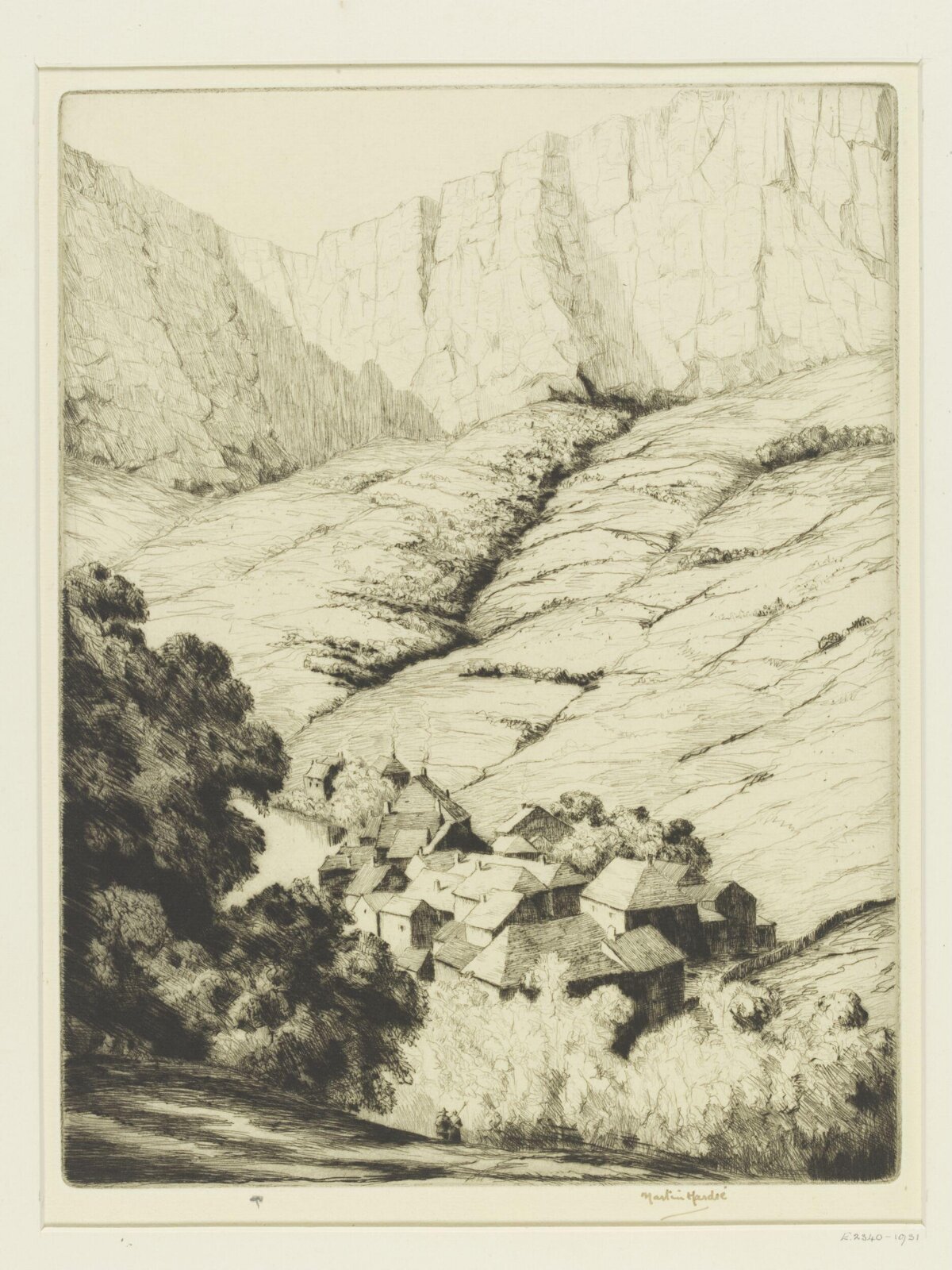 Village Nestled in Mountain Gorge