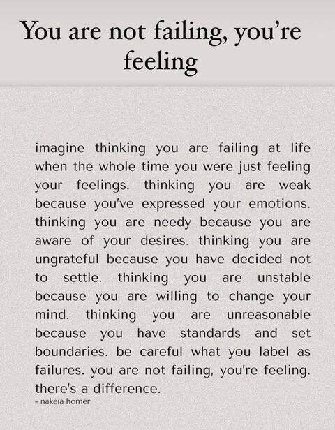 You Are Not Failing You're Feeling Quote