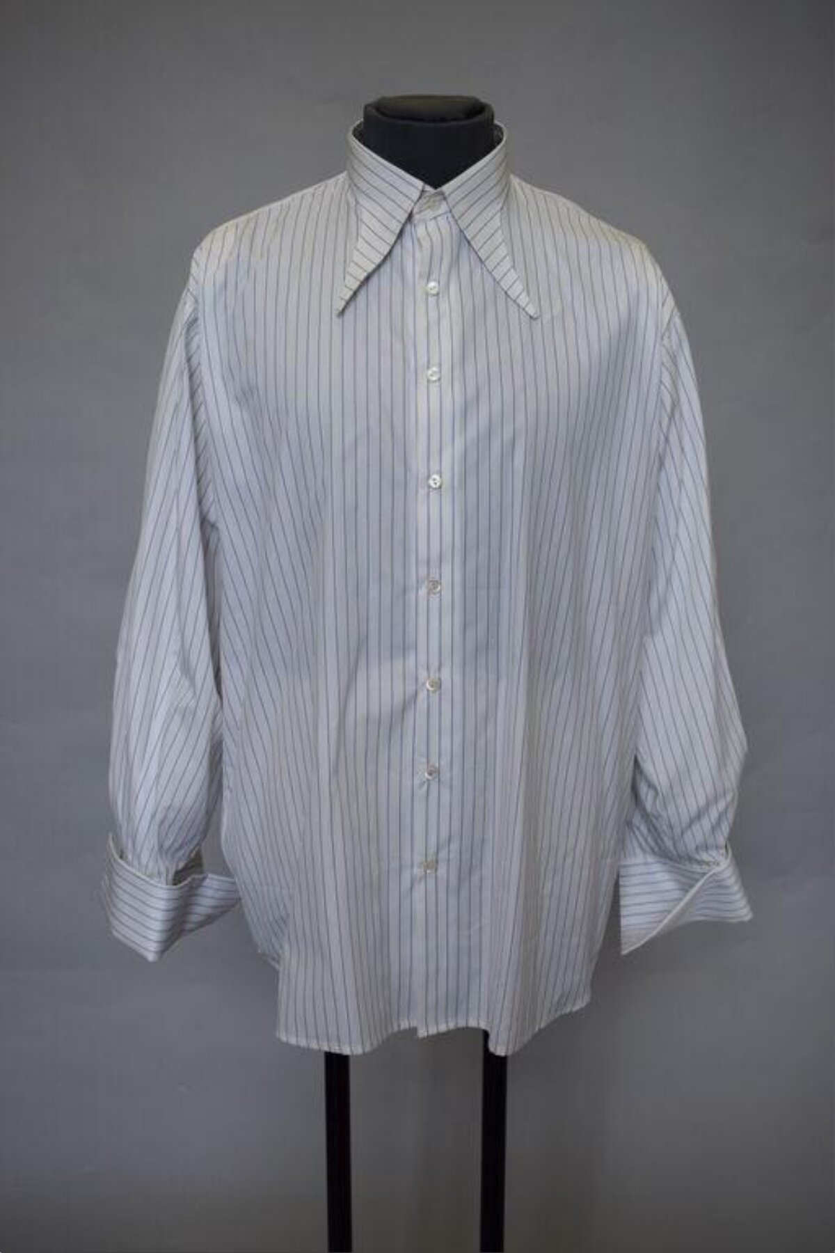 White Striped Long Sleeve Dress Shirt