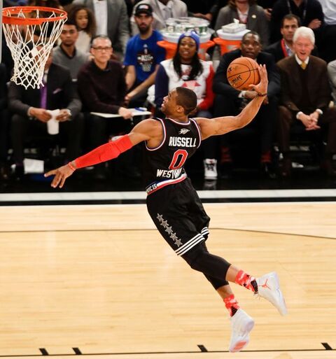 Russell Westbrook Dunking In Basketball Game