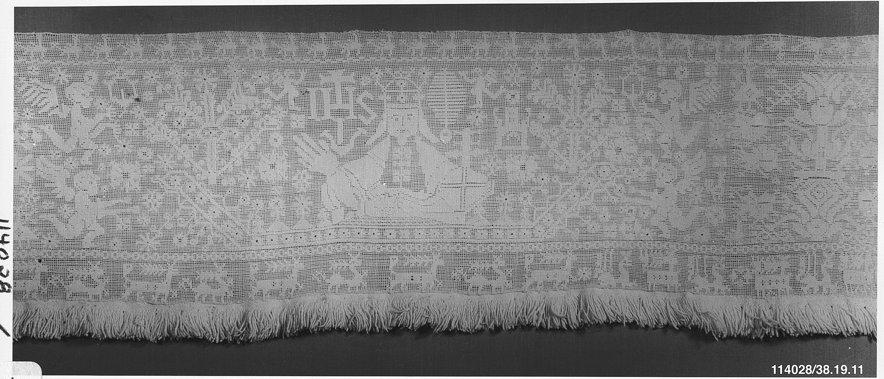 Antique Religious Openwork Lace Border