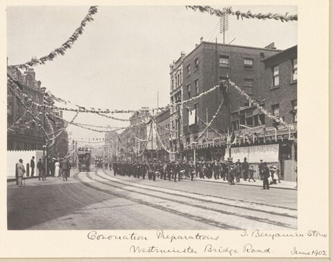 1902 Coronation Preparations at Westminster Bridge Road