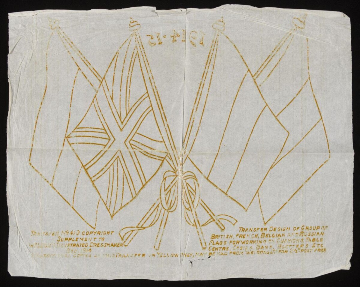 1914 Allied Flags Embroidery Transfer Pattern — Flags