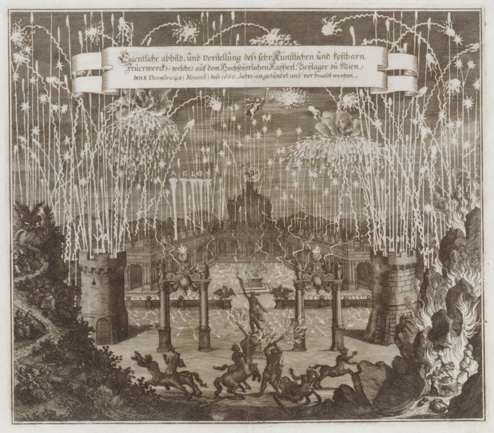1666 Vienna Fireworks Engraving