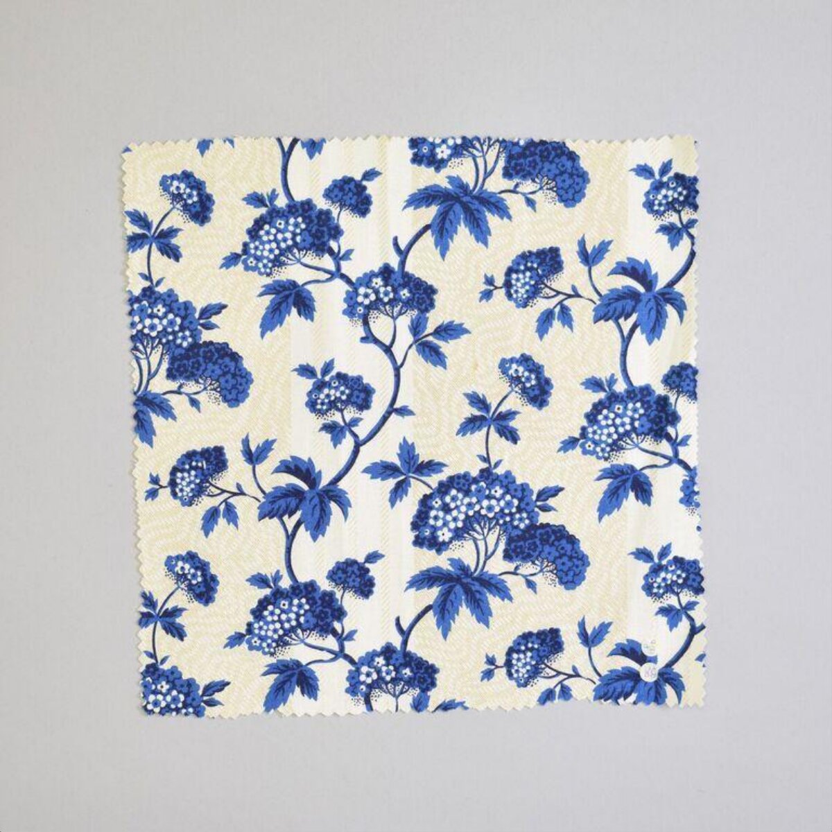 Blue Floral Pattern Fabric Swatch
