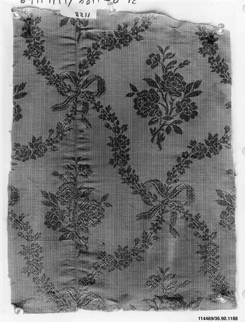 Antique Floral Pattern Textile Sample