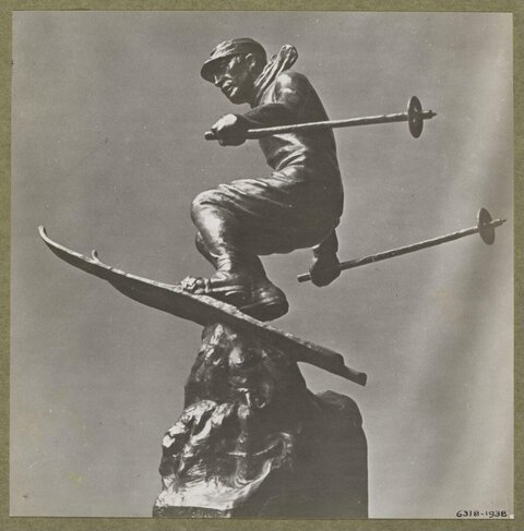 Skier Bronze Sculpture
