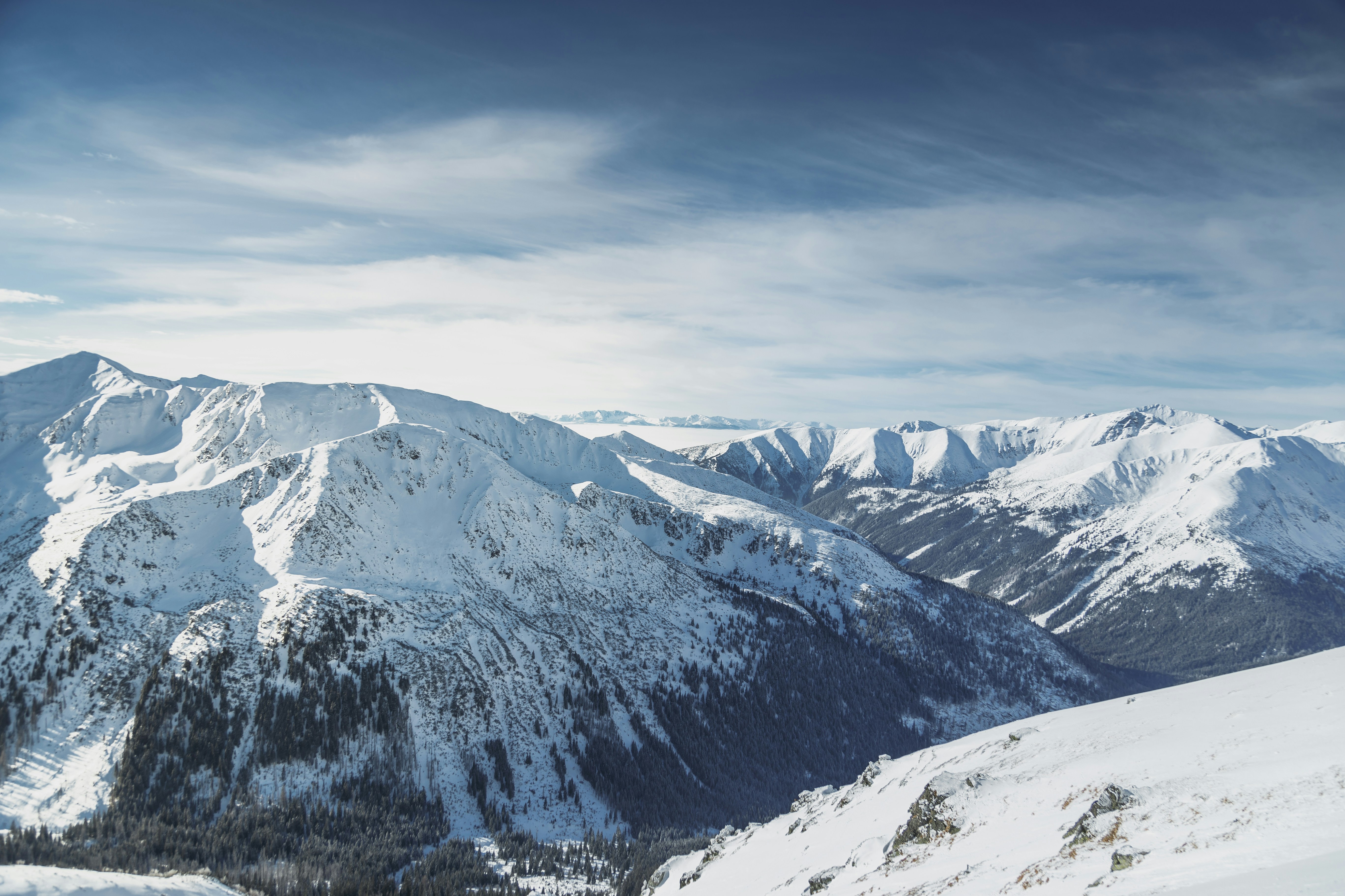 Snow-covered Mountain Range