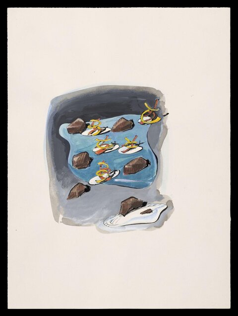 Still Life Painting of Cooked Steaks