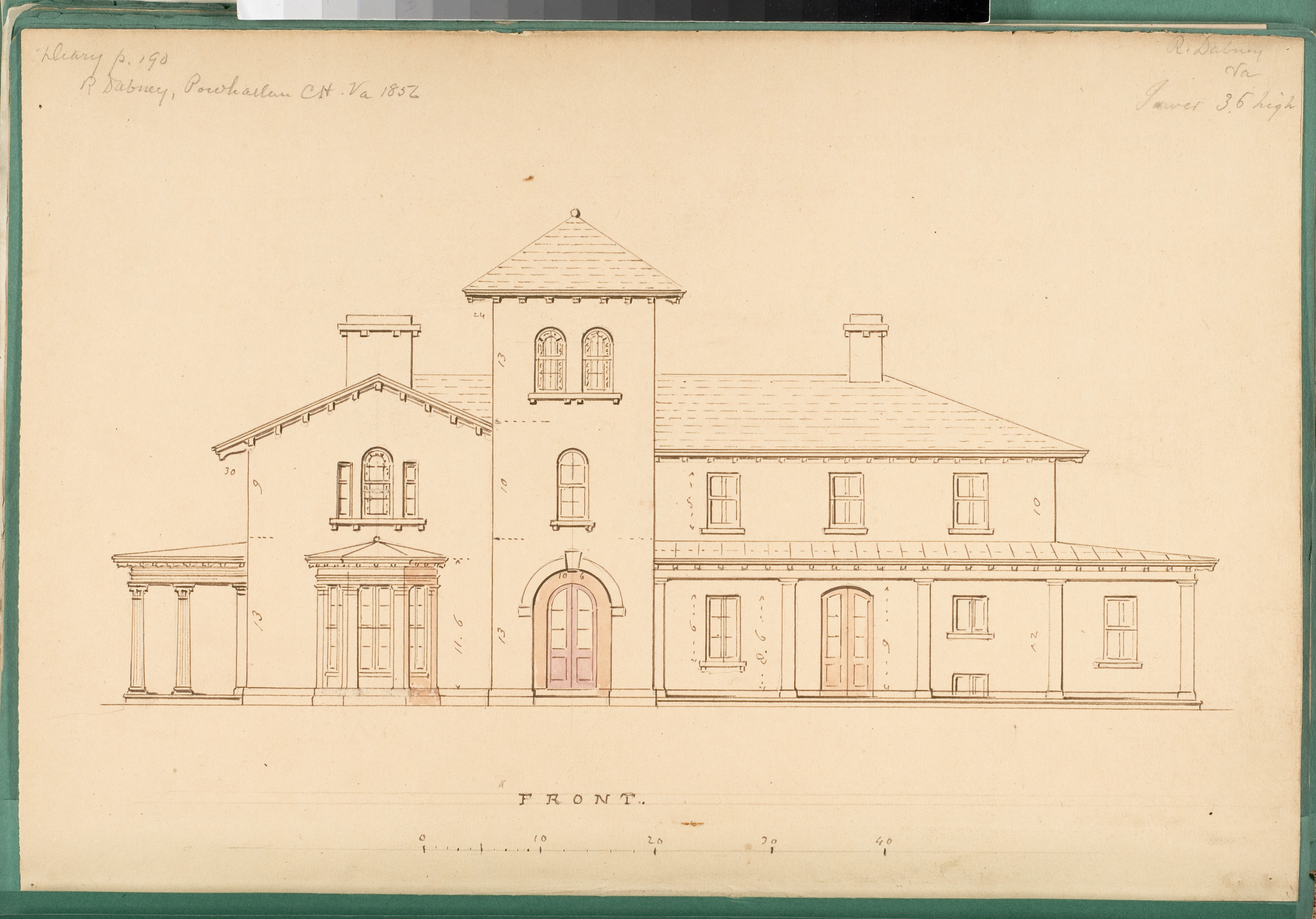 1852 House Front Architectural Drawing