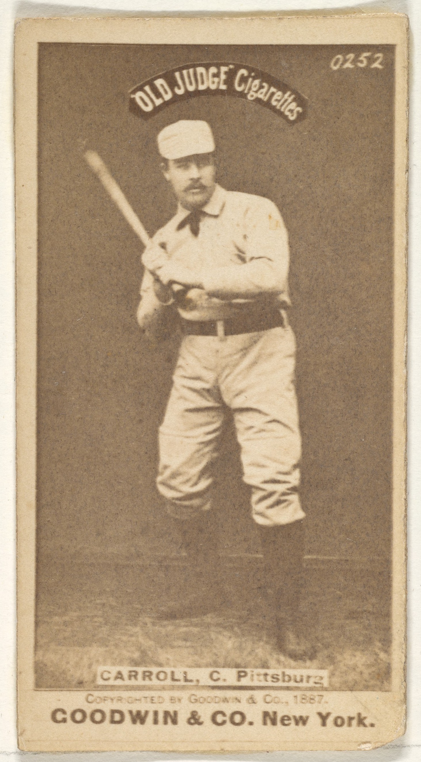 1887 Vintage Pittsburgh Baseball Player Card