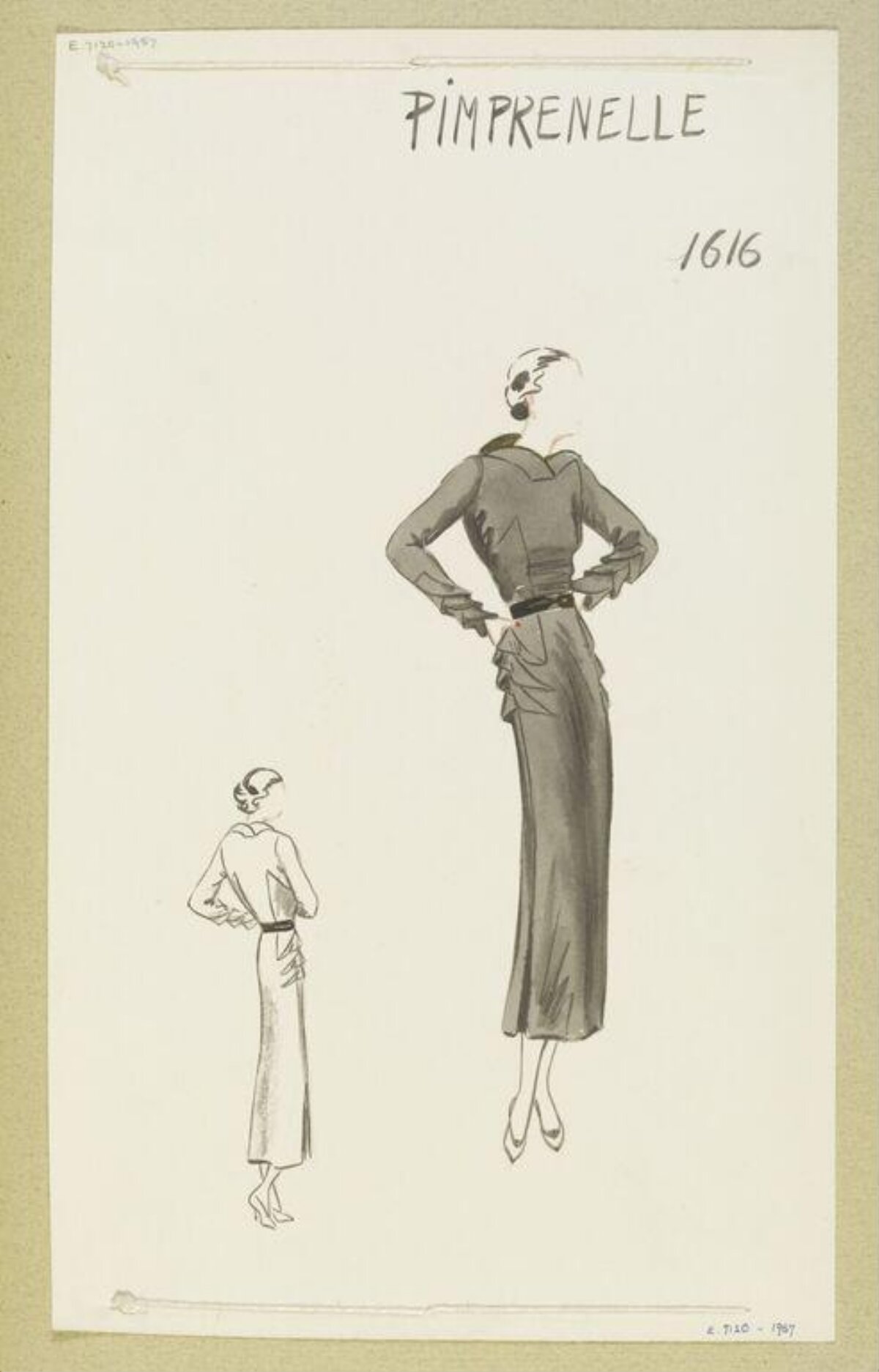 Vintage Dress Fashion Design Sketch