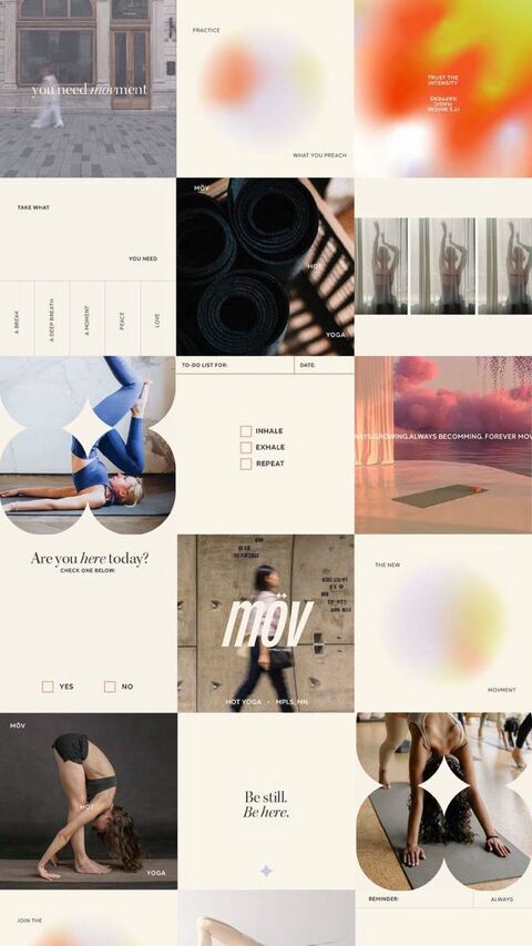 Yoga Studio Branding Grid Layout