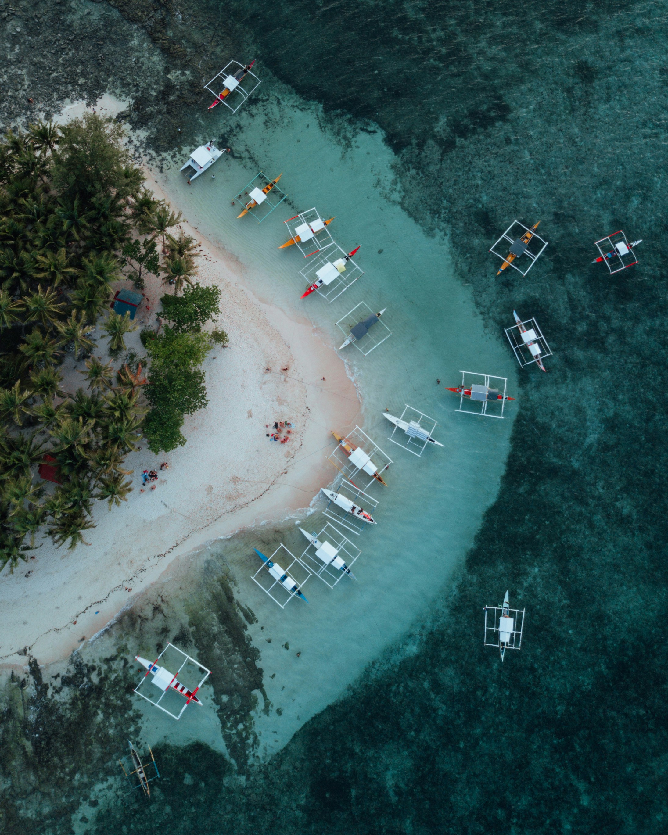 Aerial View of Tropical Island Beach