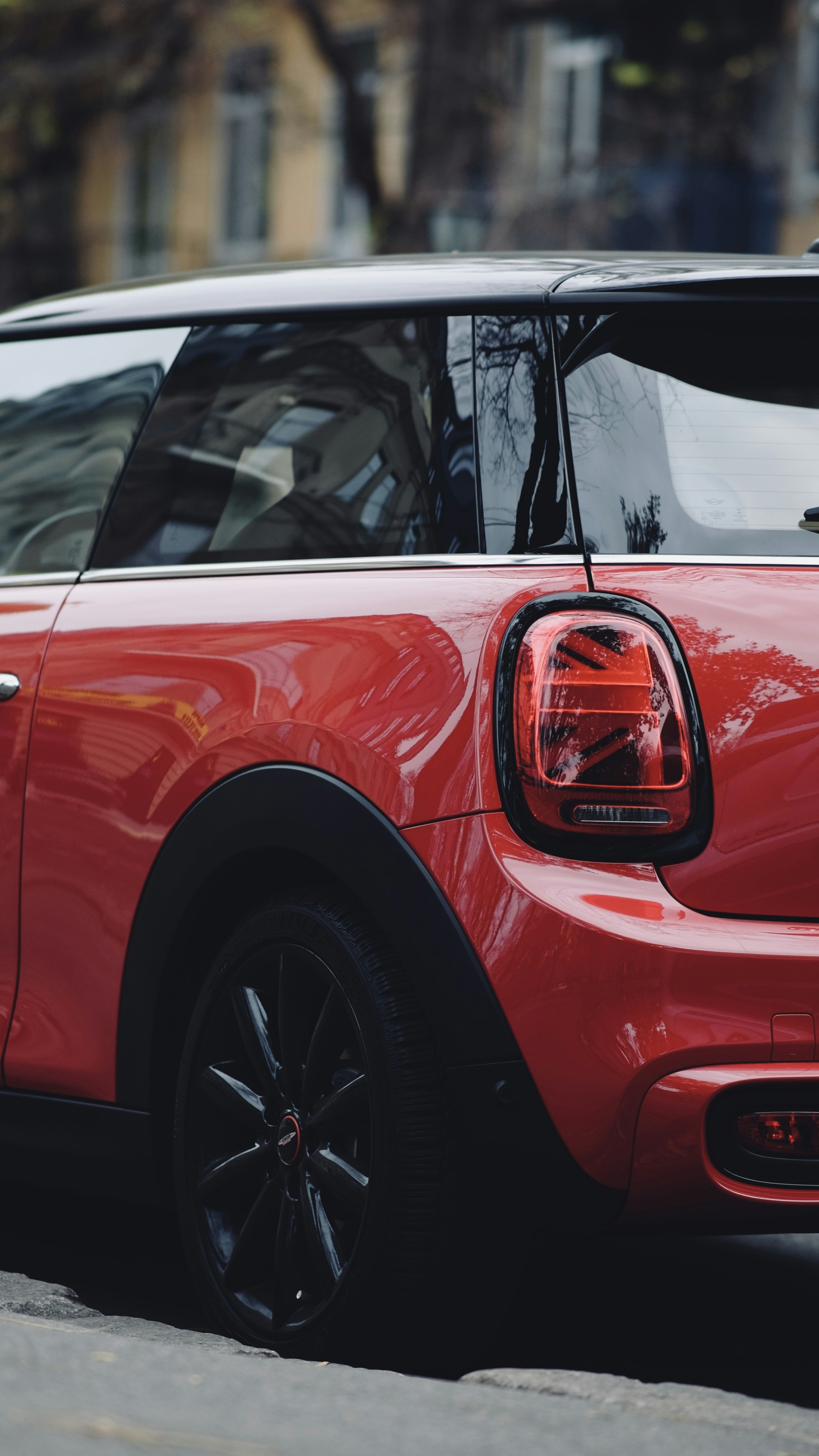 Red Mini Cooper Rear View