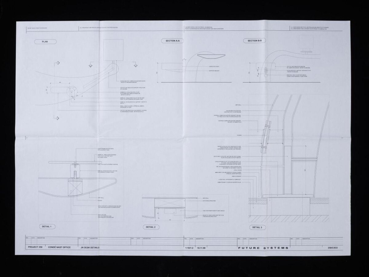 Desk Details Architectural Drawing