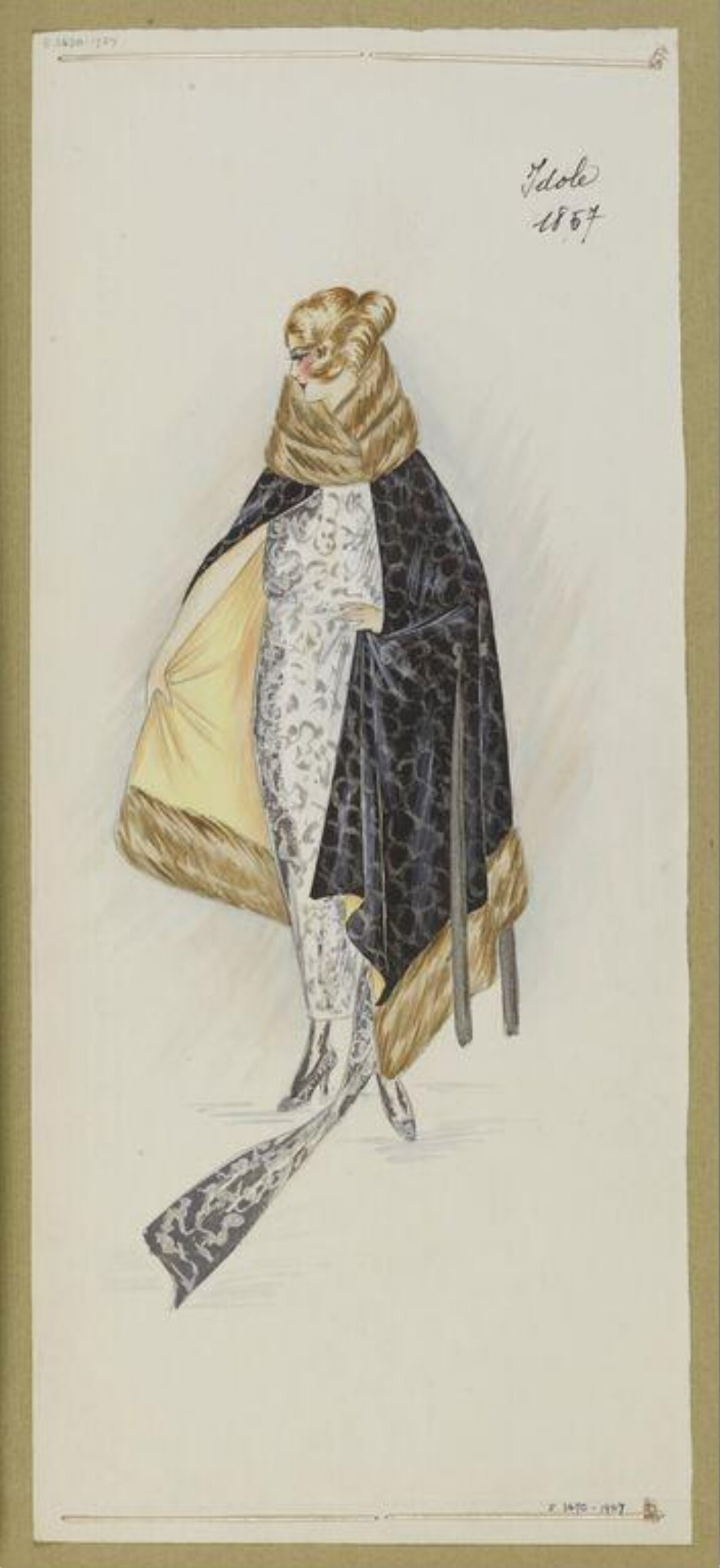 1857 Women's Fashion Design Sketch
