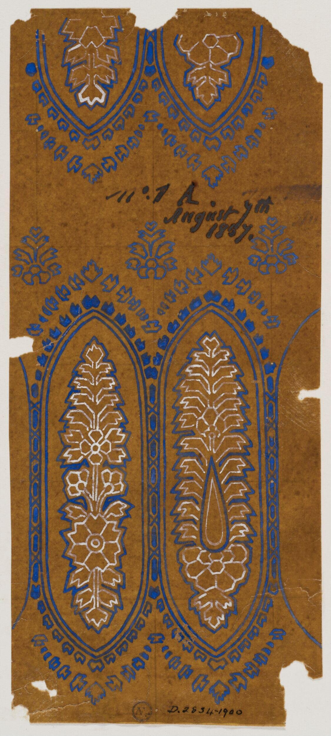 Vintage Textile Pattern Design Sketch
