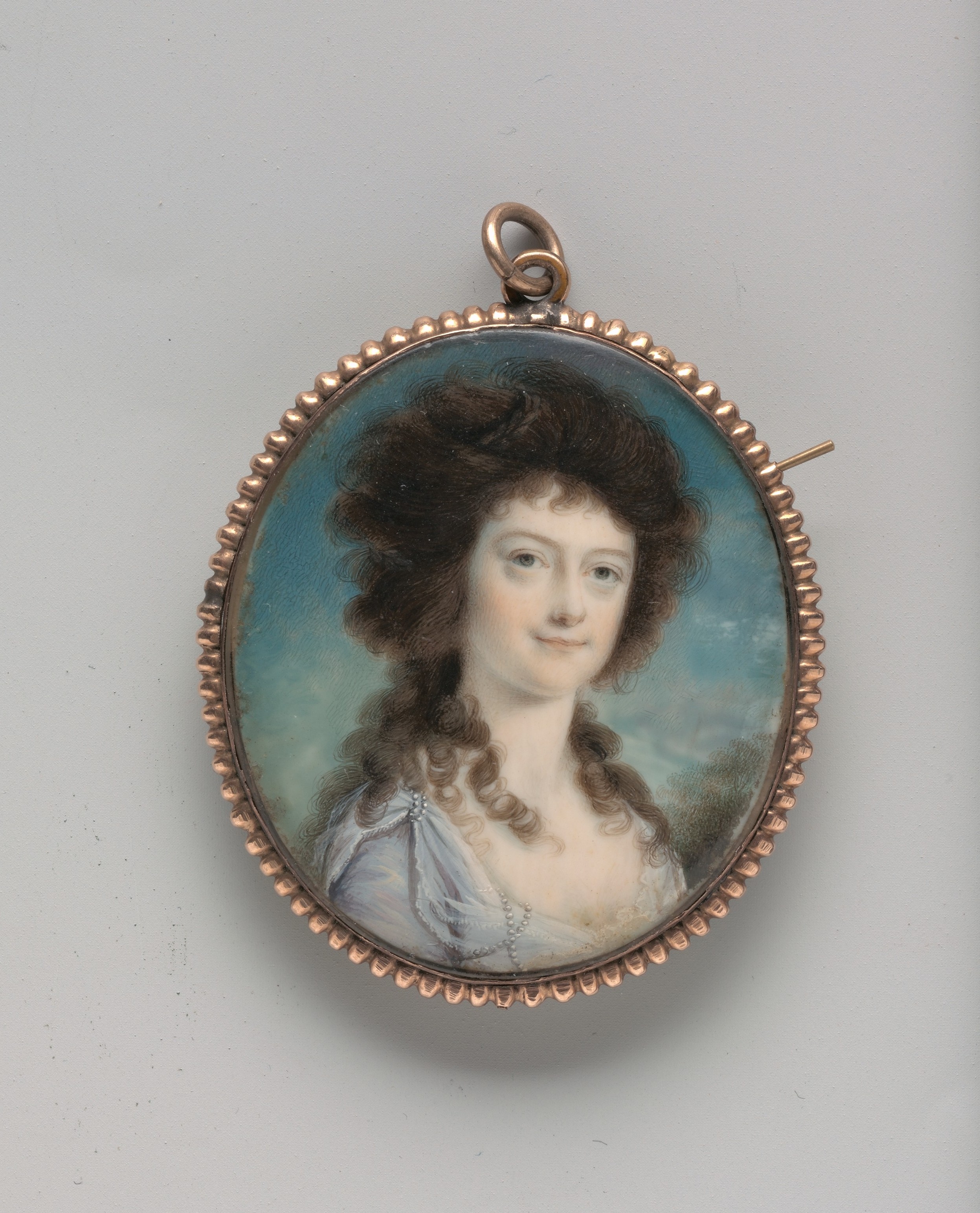 Antique Miniature Portrait Pendant Brooch