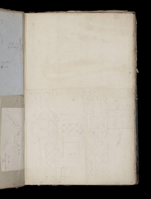 Antique Architectural Sketchbook Page