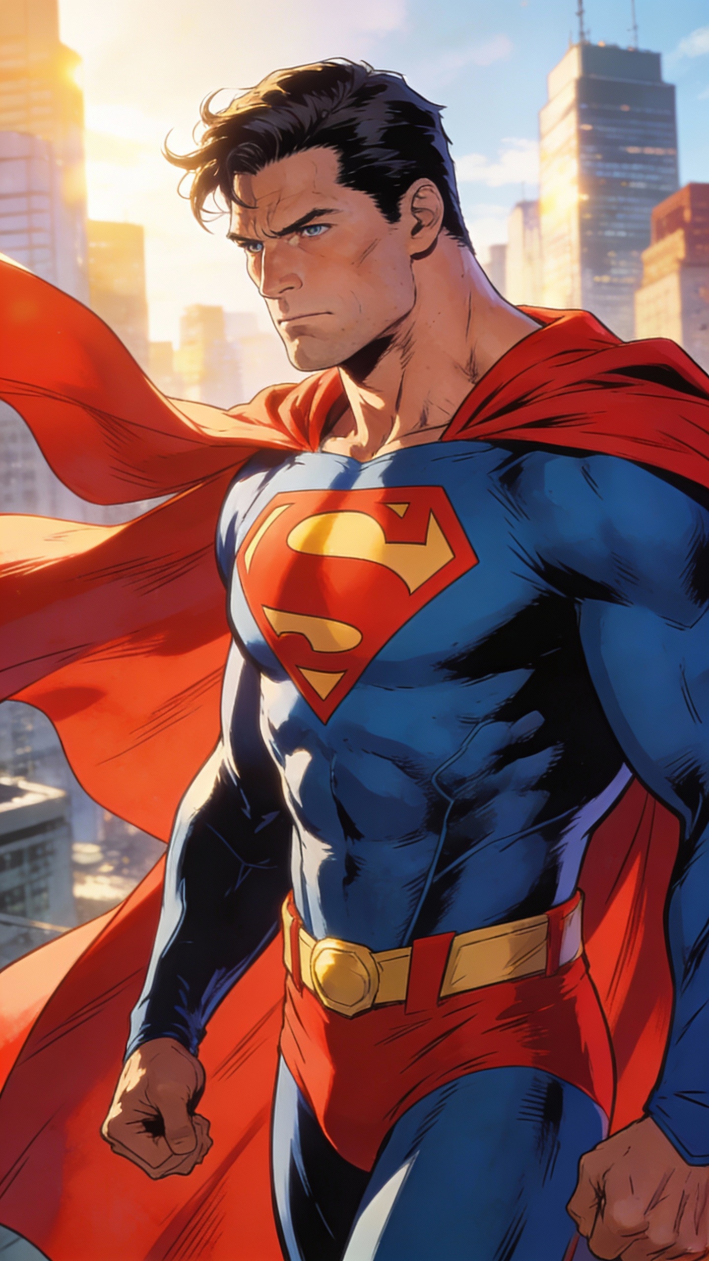 Superman Over City Skyline