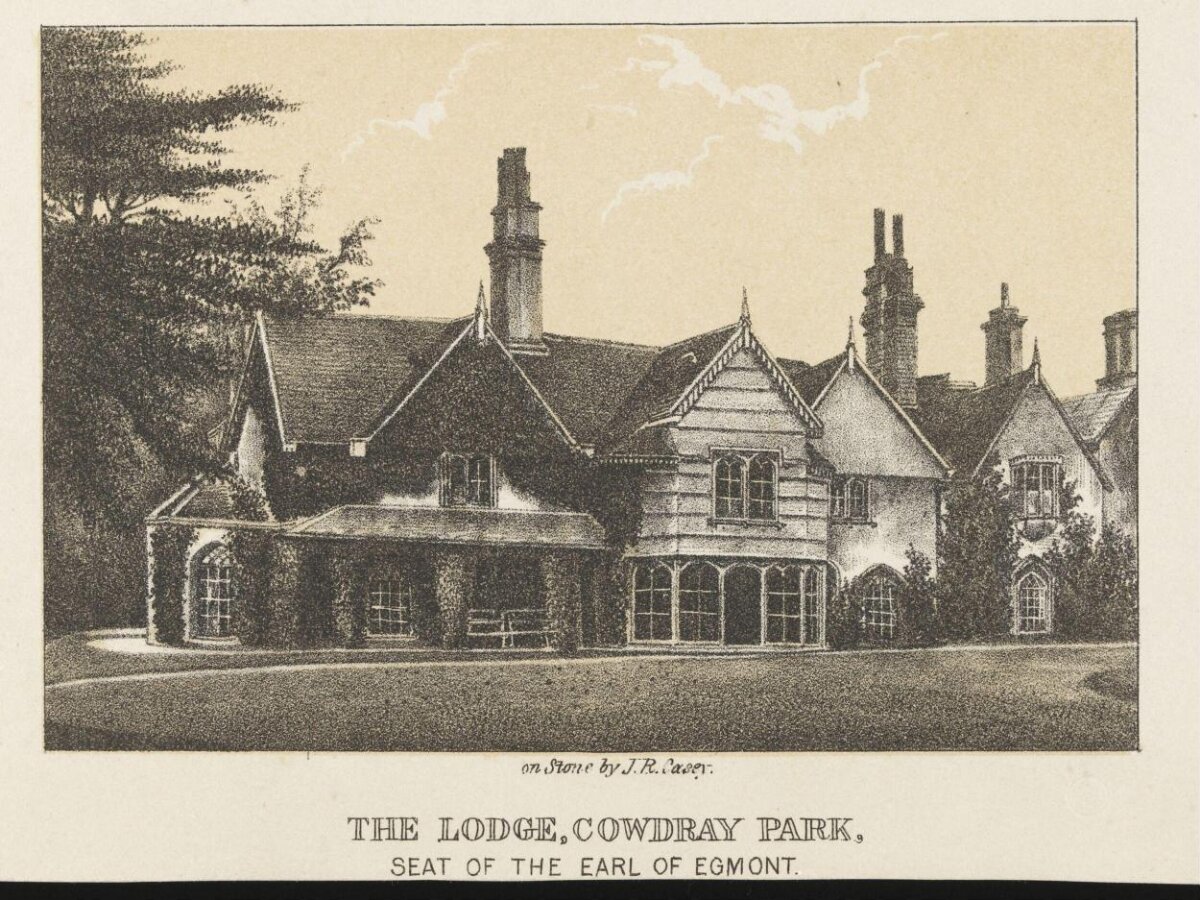 The Lodge, Cowdray Park Antique Print