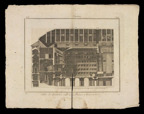 Turin Theatre Longitudinal Section Engraving