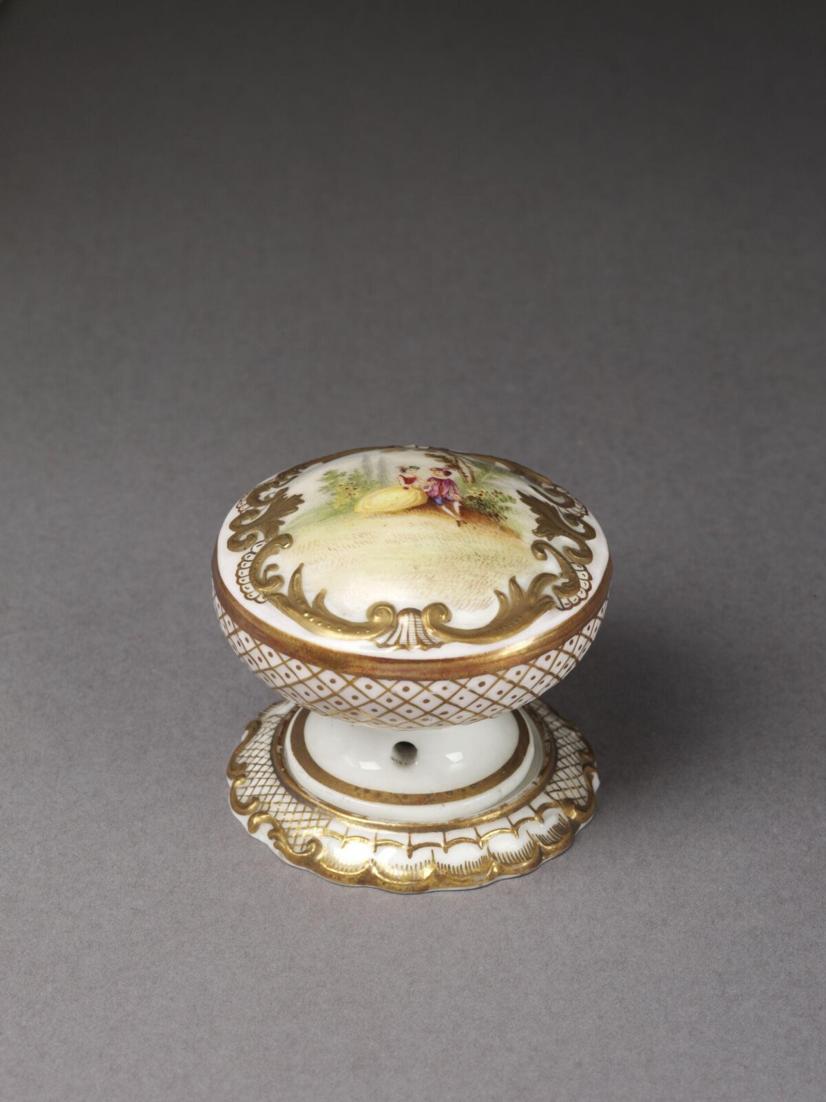 Gilded Hand-Painted Porcelain Door Knob
