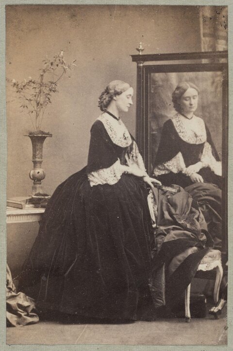 Victorian Woman Mirror Portrait