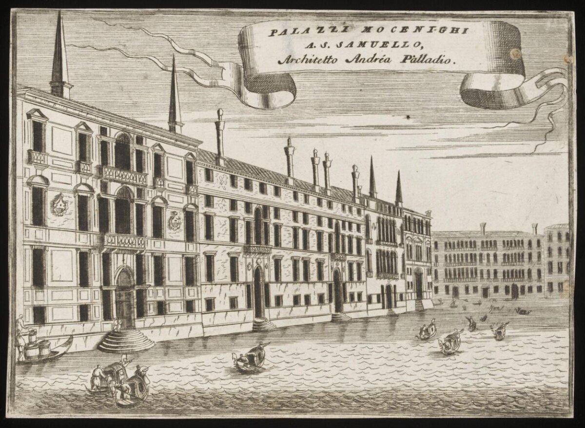 Engraving of Venice Mocenigo Palaces