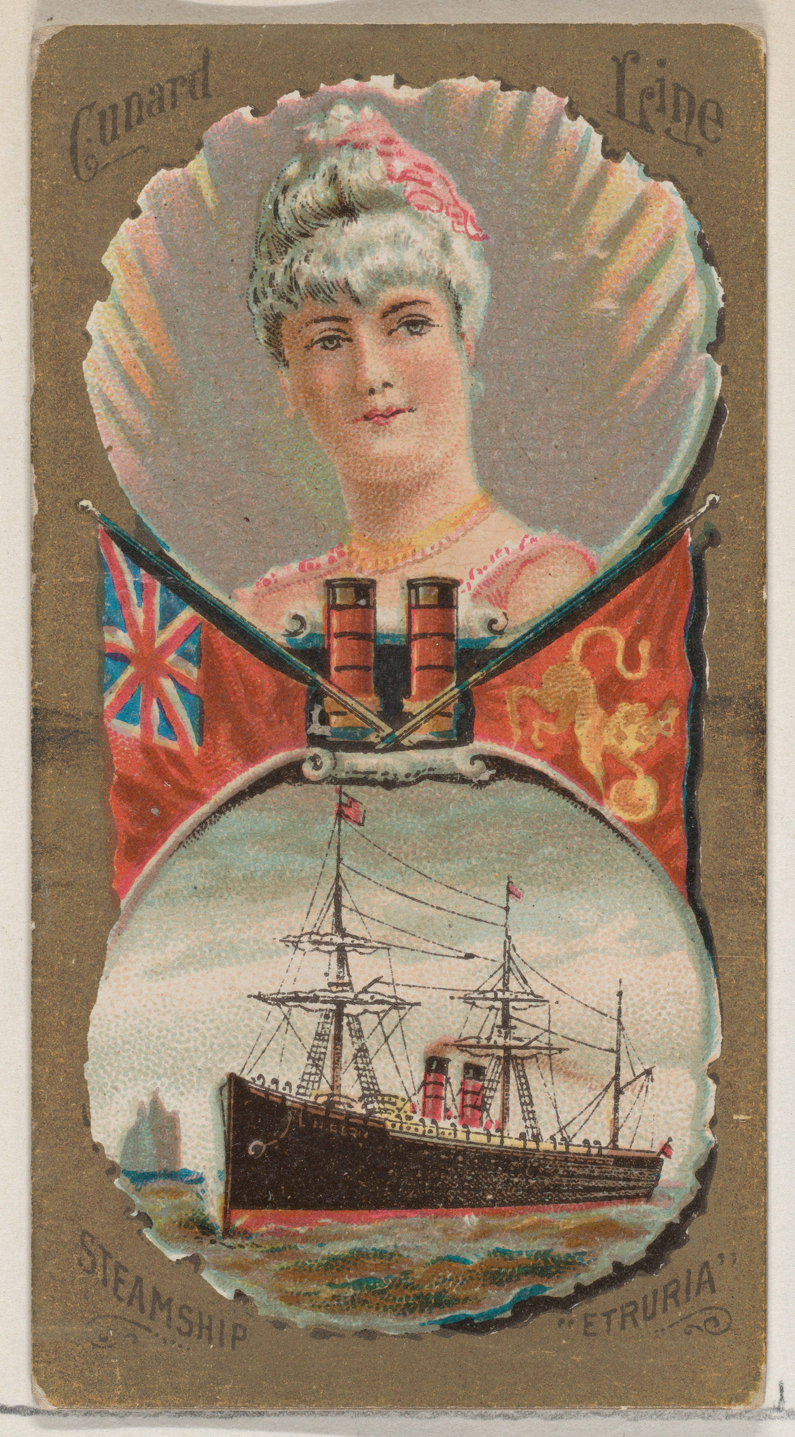 Vintage Cunard Etruria Steamship Ad Card