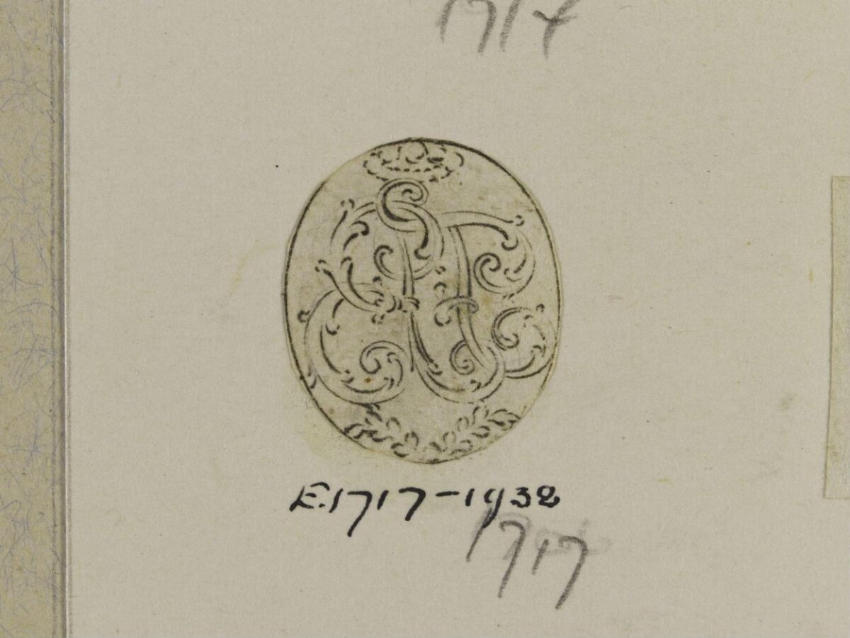 Hand-drawn Oval Monogram Sketch