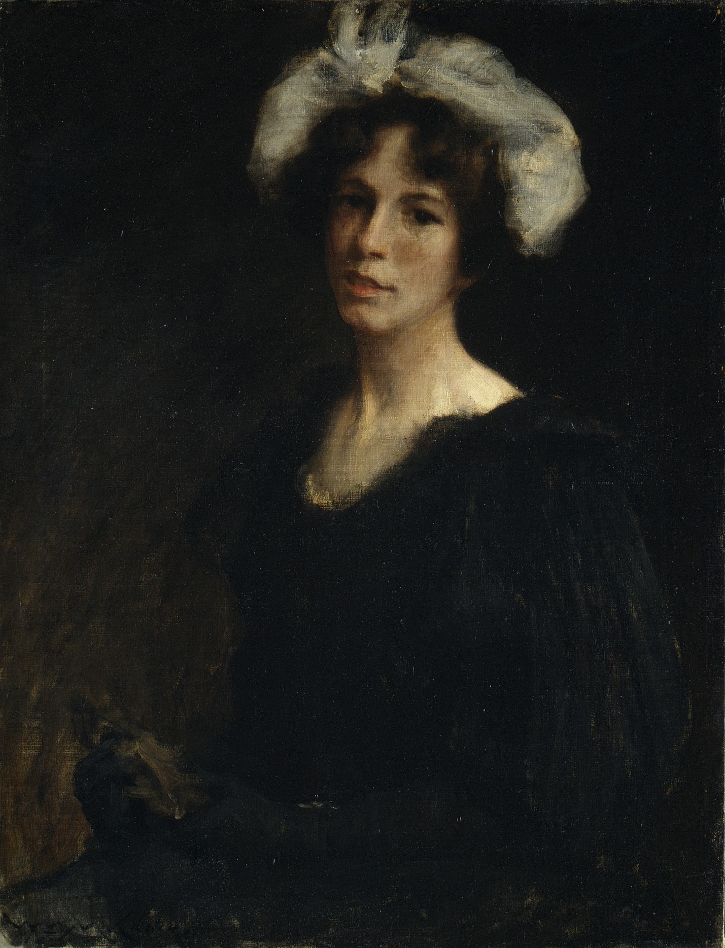 Portrait of a Woman With White Headdress