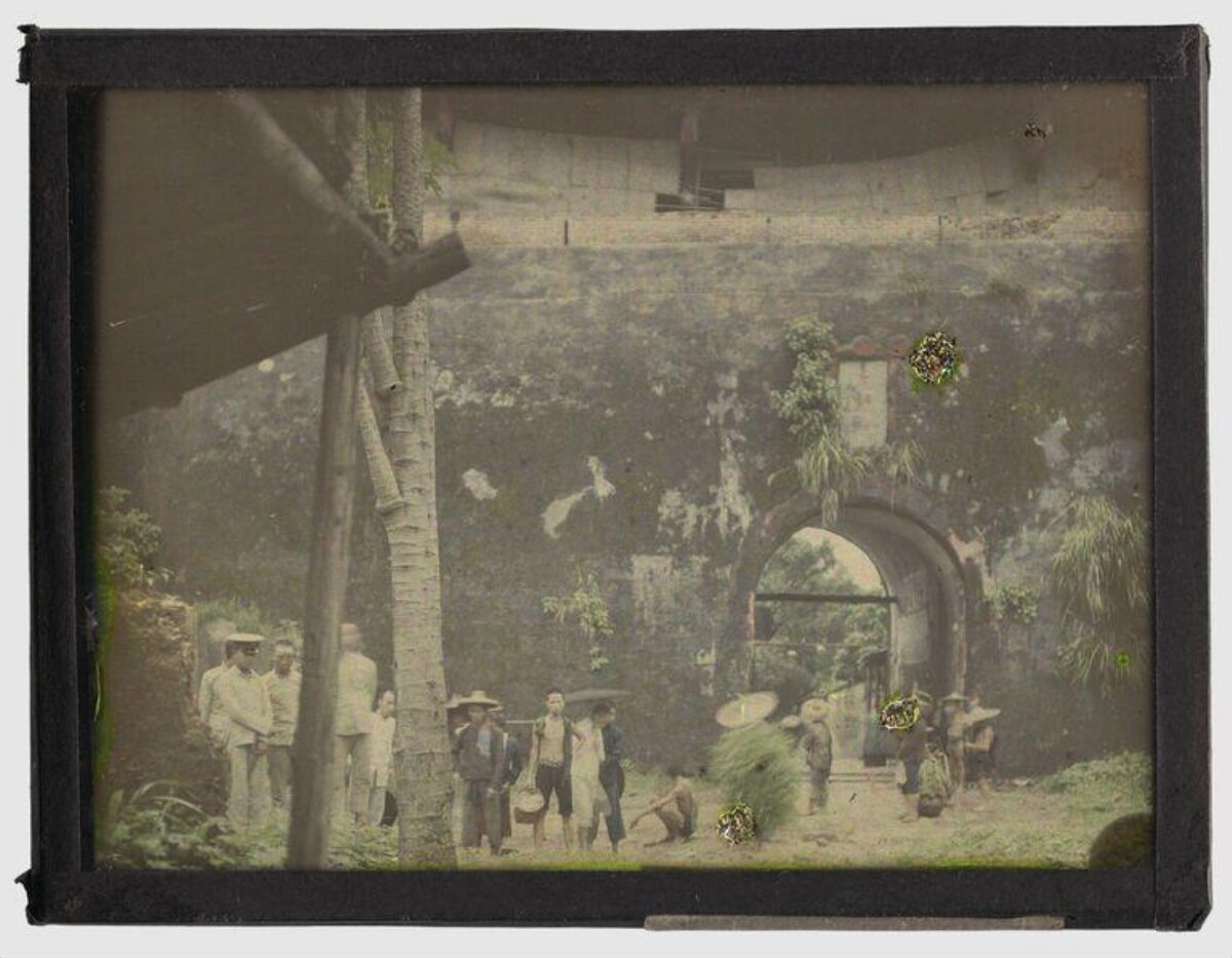 Old Chinese City Gate Street Scene