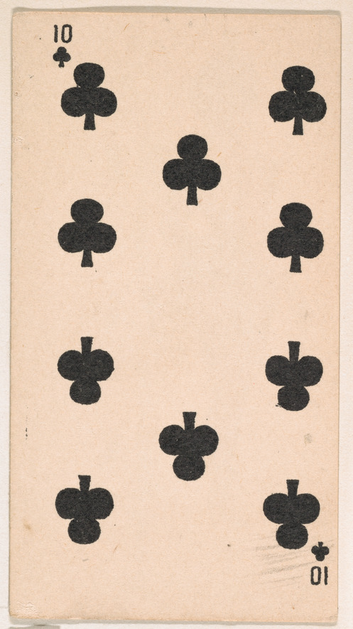 Vintage 10 of Clubs Playing Card