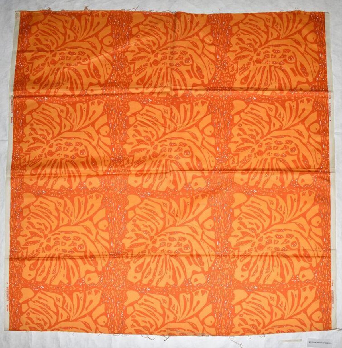 Orange Abstract Patterned Fabric