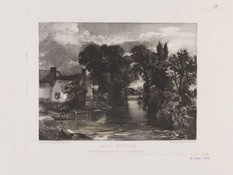 Mill Stream Vintage Engraving