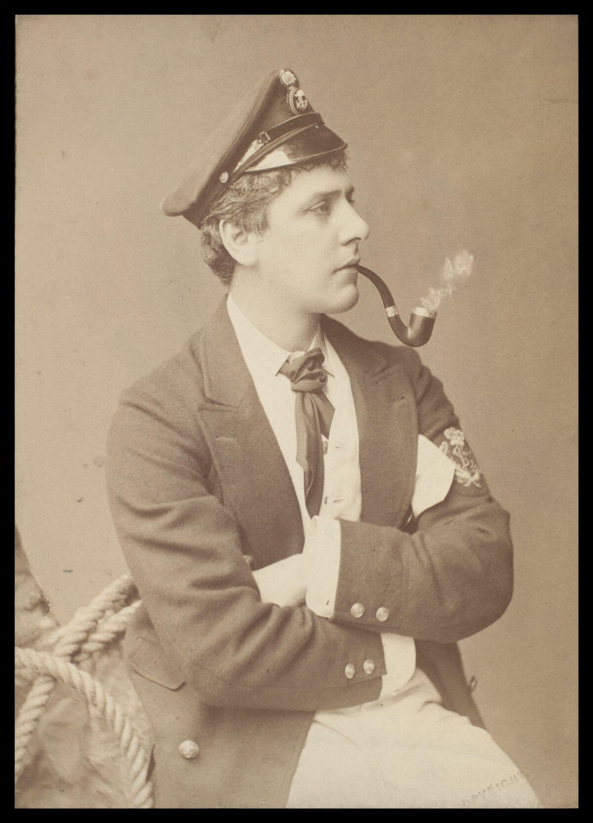 Vintage Smoking Sailor Portrait