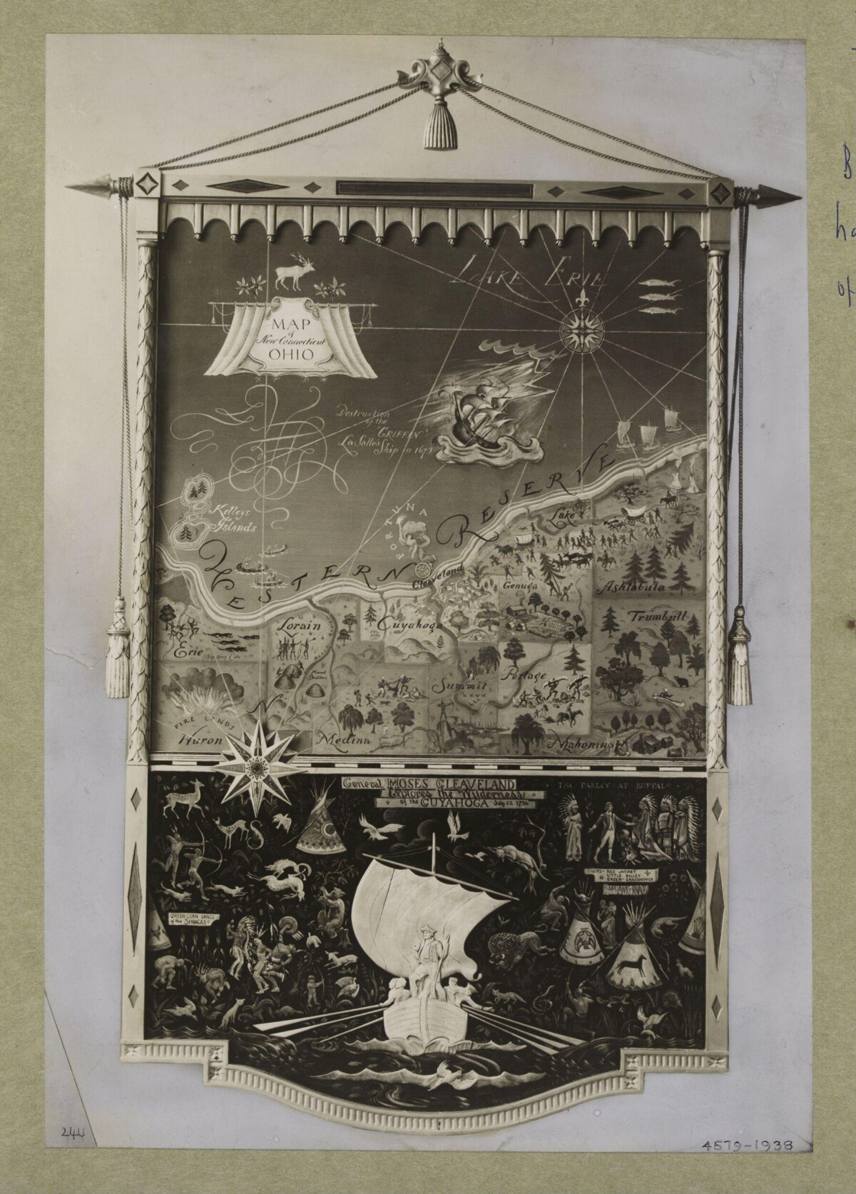 Vintage Decorative Map of Ohio