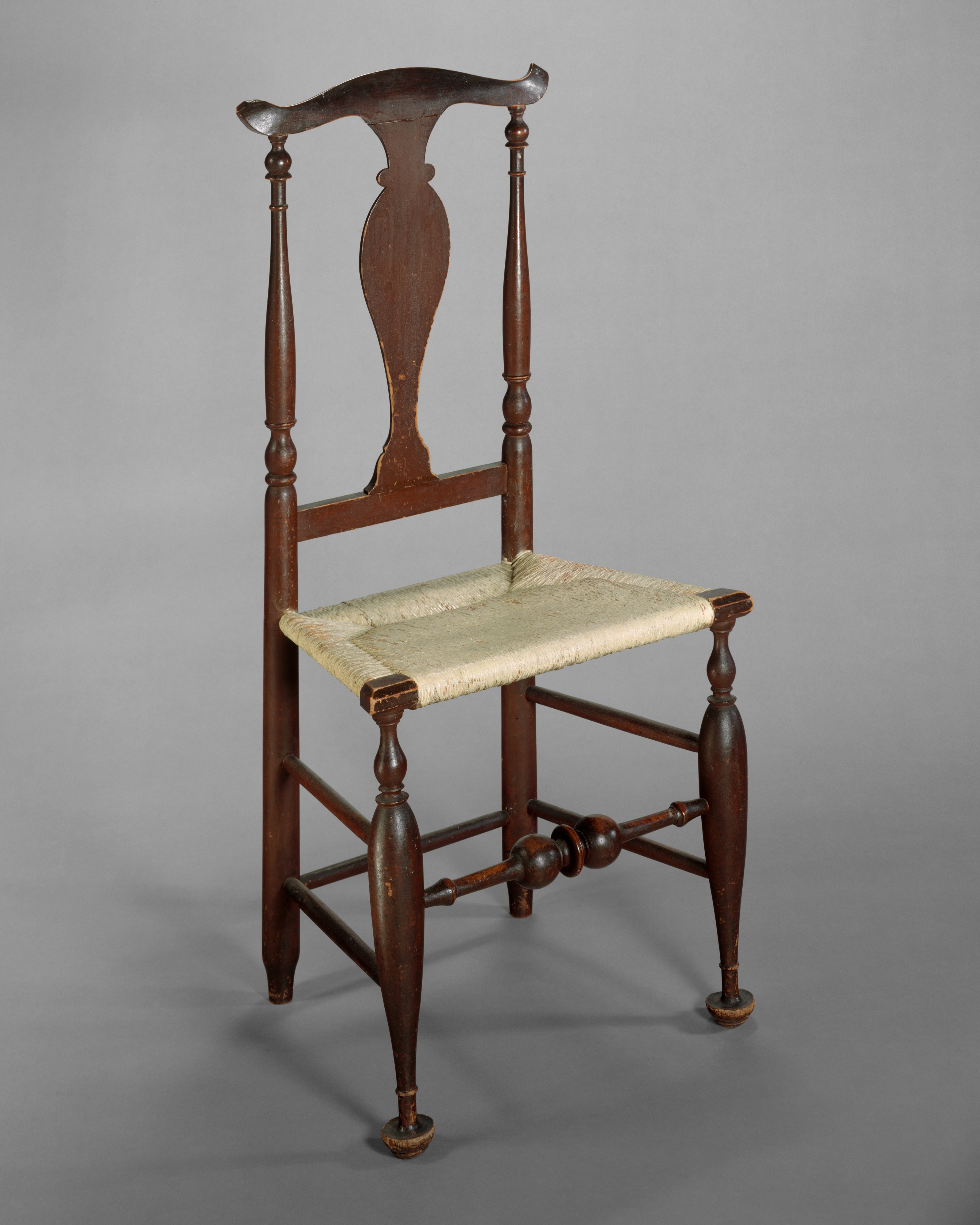 Antique Rush Seat Wooden Chair