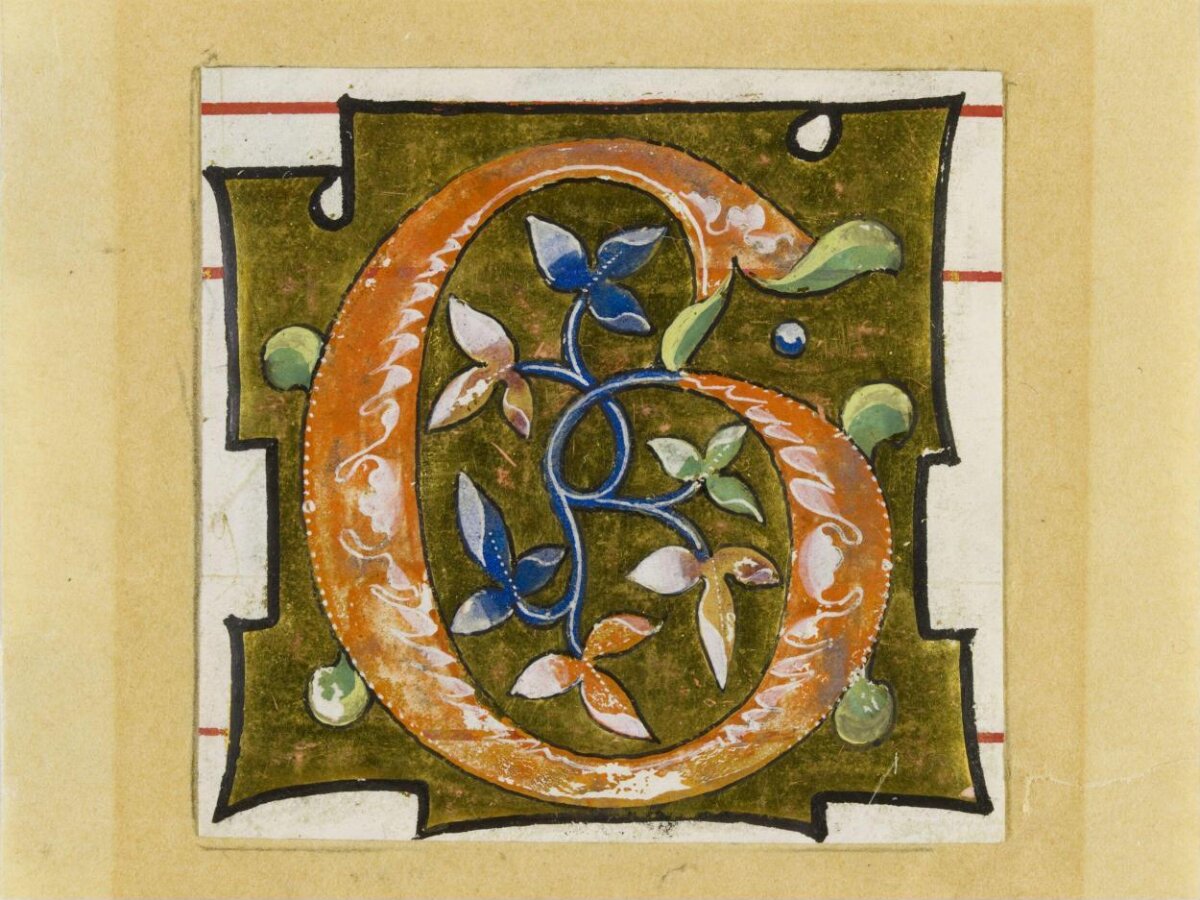 Illuminated Medieval Initial Letter G