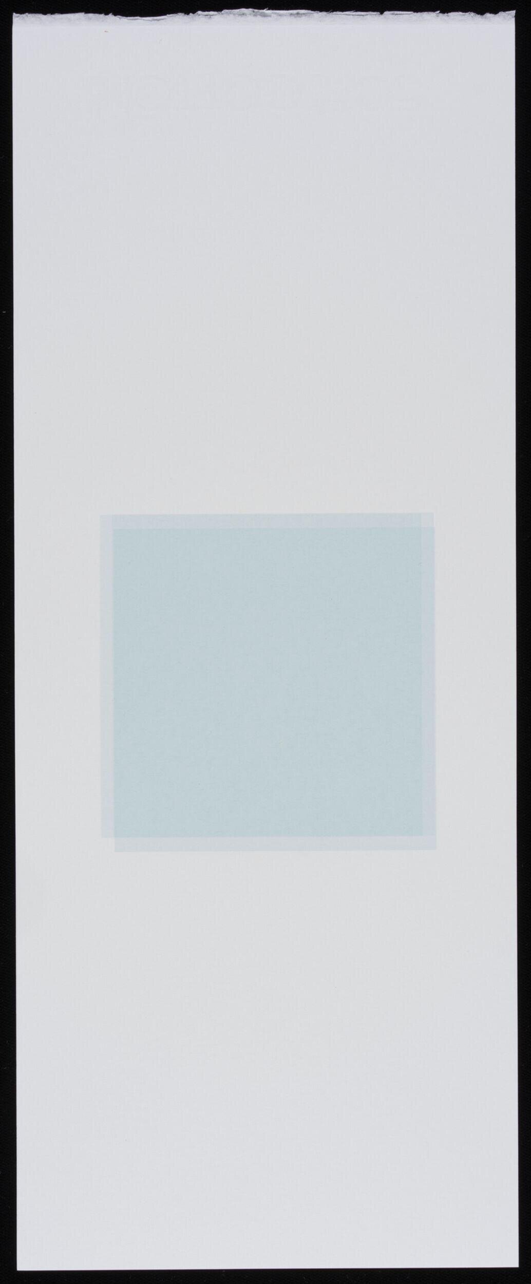 Pale Blue Square on White Paper — White Backgrounds