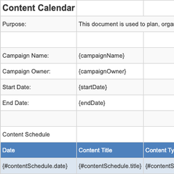 Content Calendar