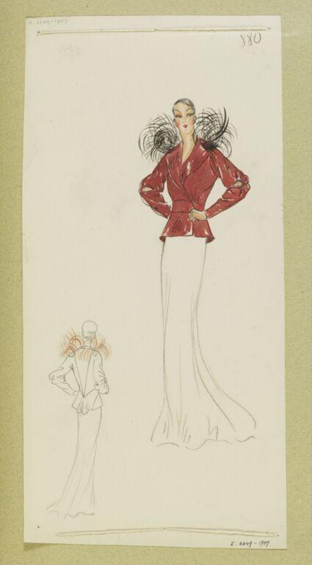 Vintage Red Jacket Fashion Sketch