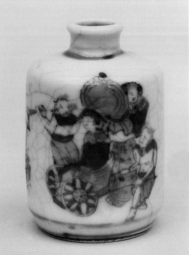 Painted Figure Ceramic Snuff Bottle