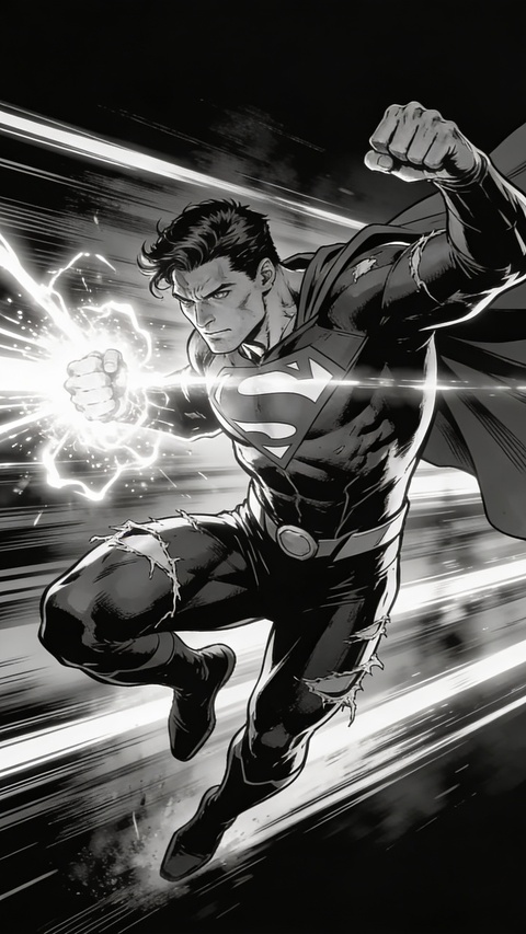 Superman Charging Into Battle