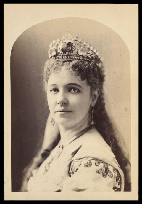 Vintage Portrait of Crowned Woman