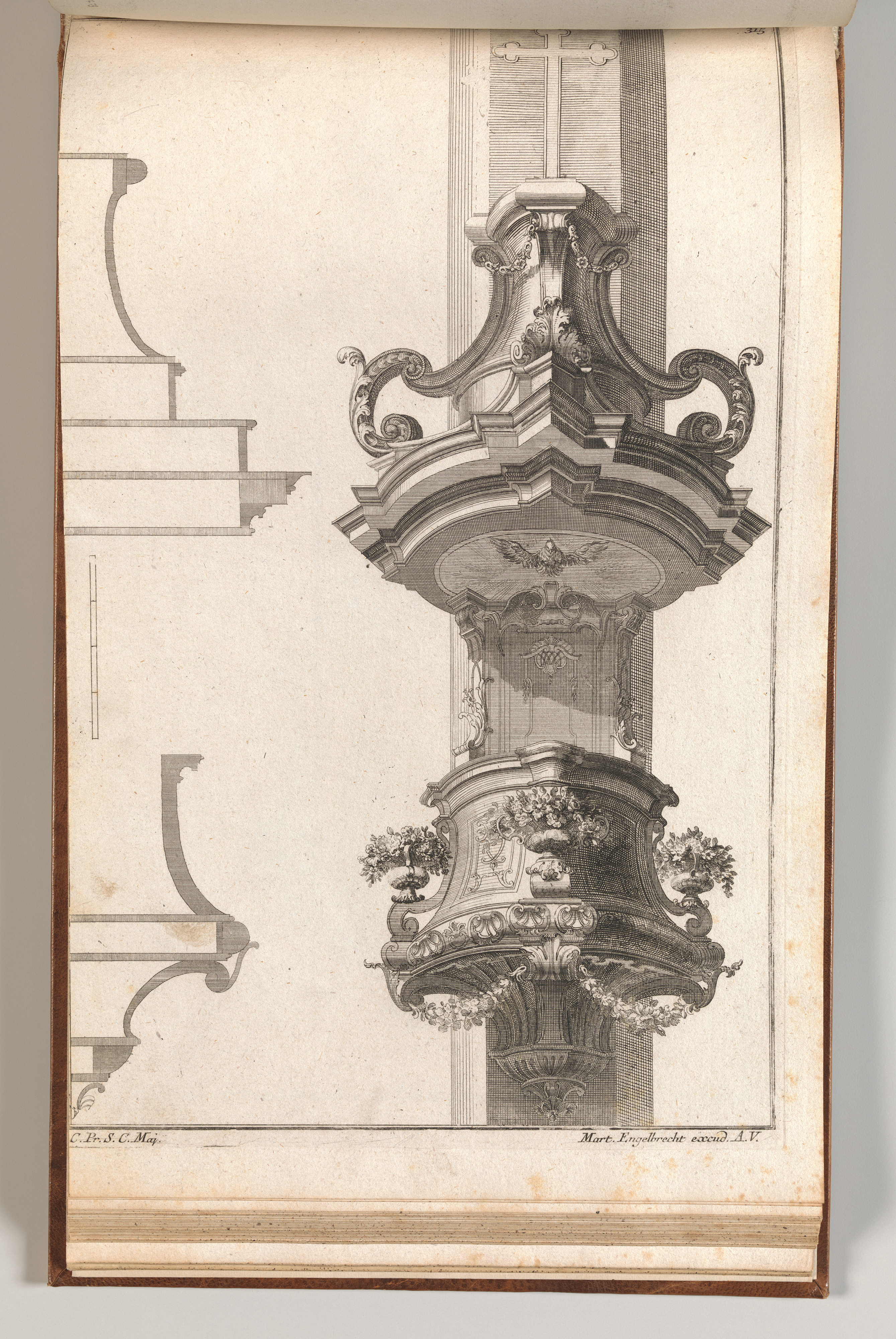 Baroque Pulpit Architectural Engraving