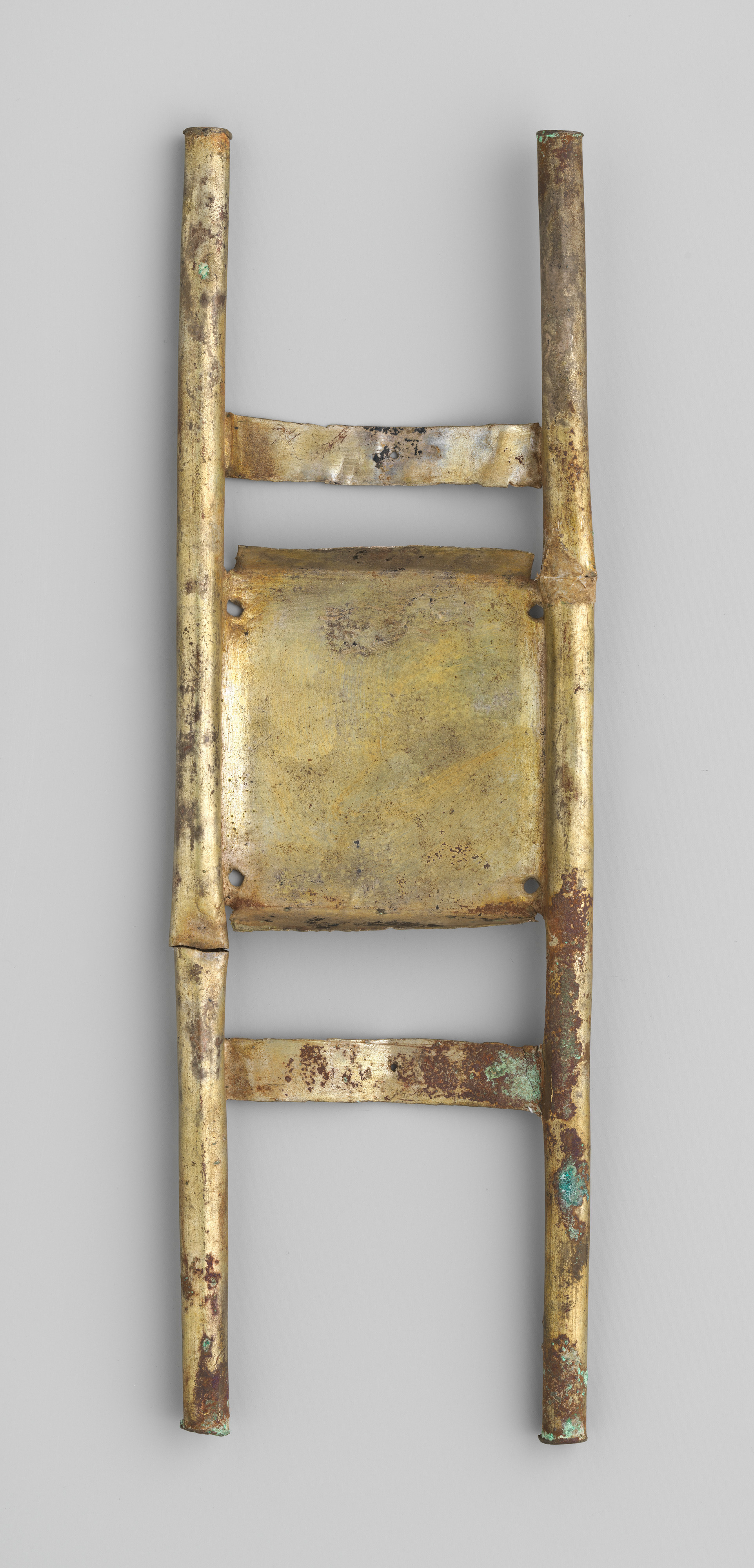 Ancient Gilded Ladder-shaped Bronze Artifact