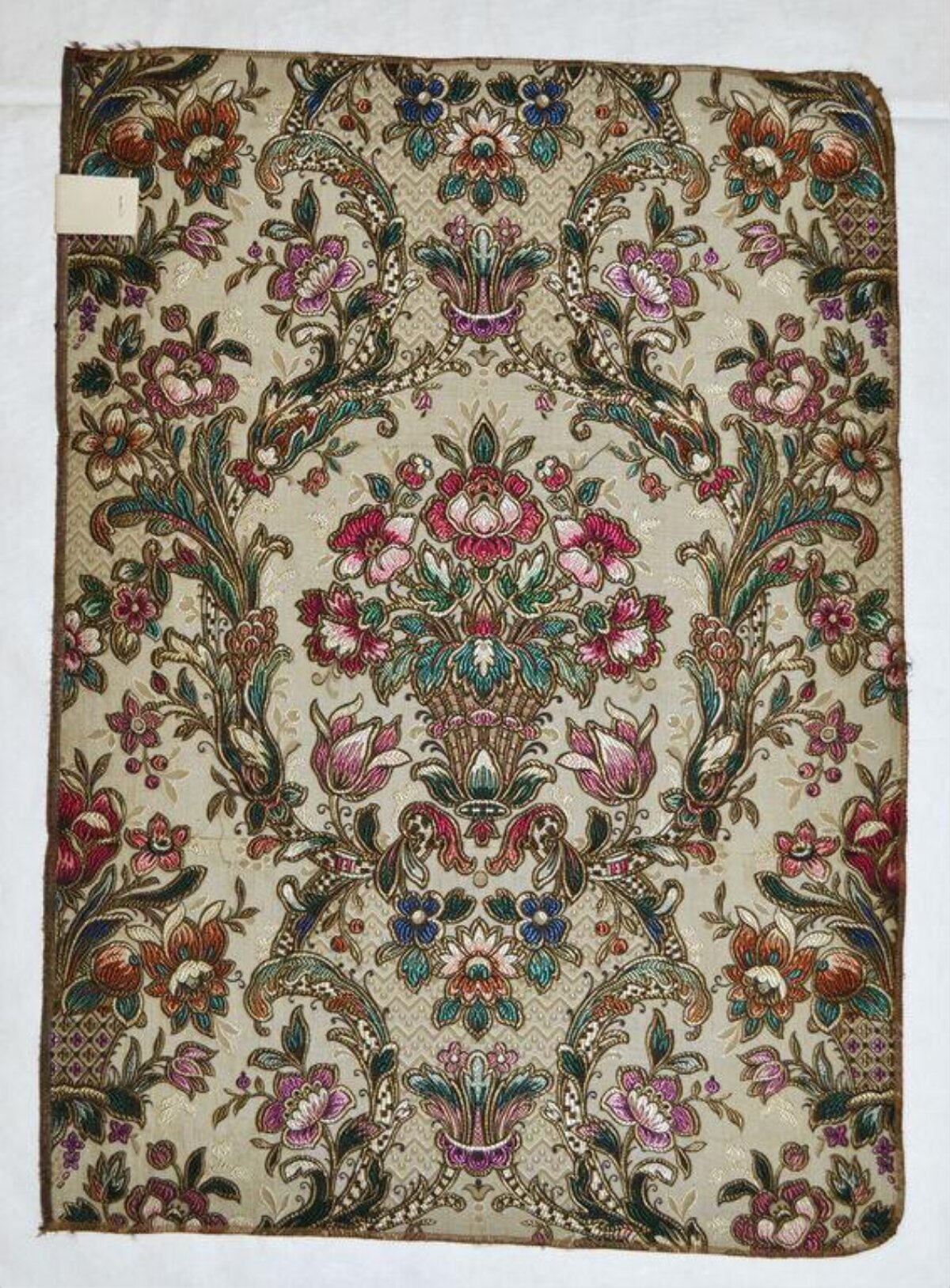 Vintage Floral Embroidered Textile